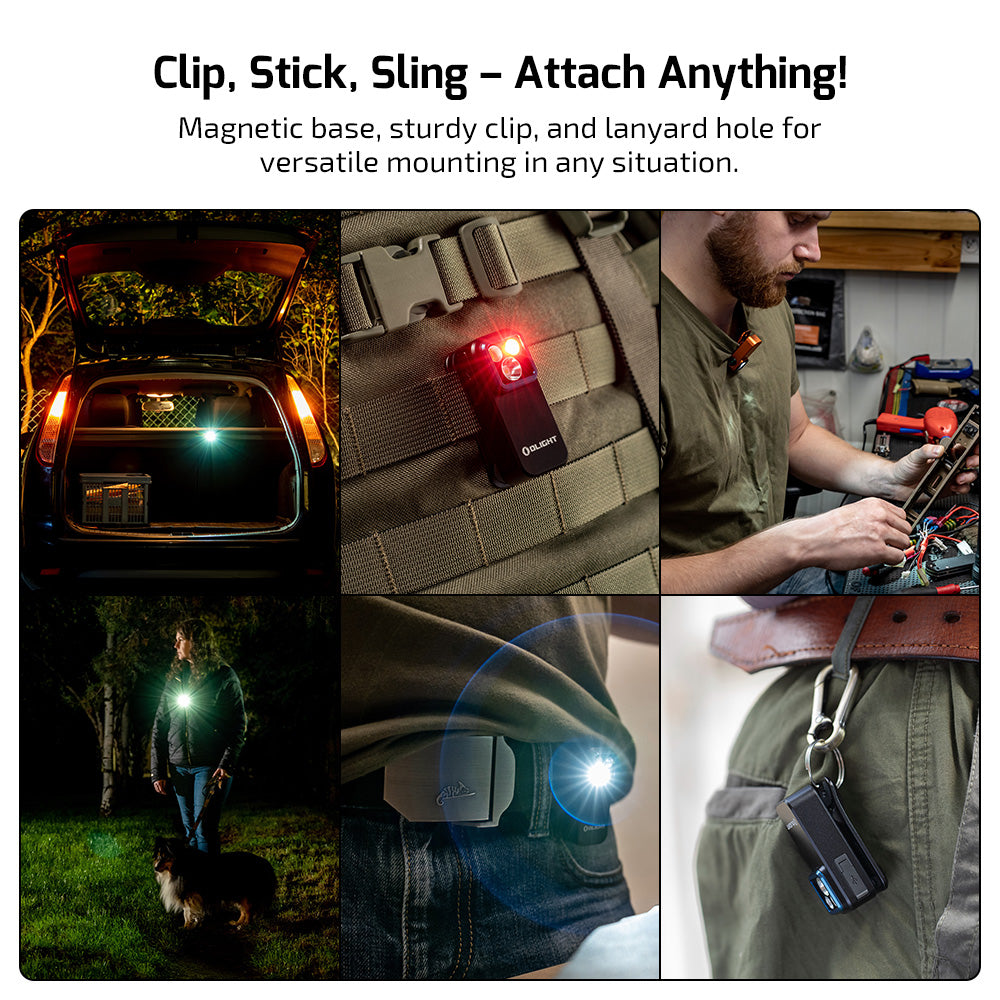 Olight Oclip Pro – Clip-On Flashlight with Floodlight, Spotlight & Red Light