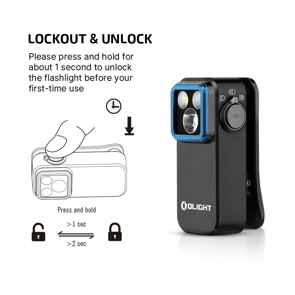 Olight Oclip Pro – Clip-On Flashlight with Floodlight, Spotlight & Red Light