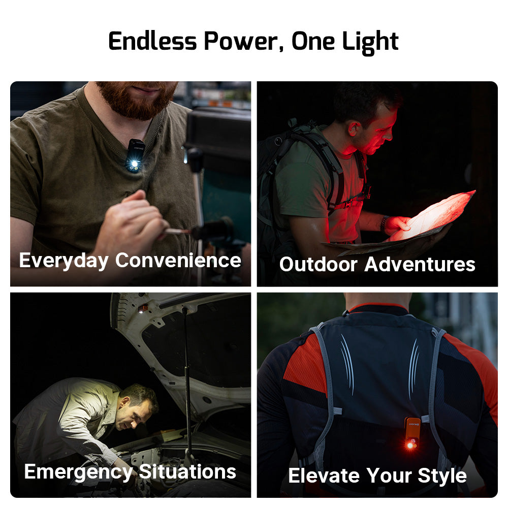 Olight Oclip Pro – Clip-On Flashlight with Floodlight, Spotlight & Red Light