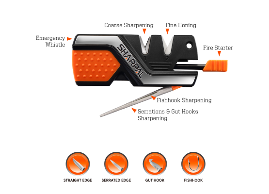 Sharpal Knife Sharpener 6-In-1 Survival Tool