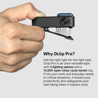 Olight Oclip Pro – Clip-On Flashlight with Floodlight, Spotlight & Red Light