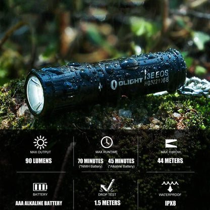 Olight Keychain Flashlight i3E EOS Black - Mini Twist AAA