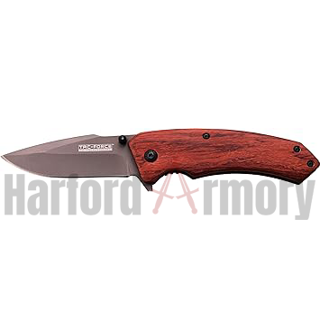 Tac-Force - Wood Handle Spring Assisted Knife - 7.75 Inch