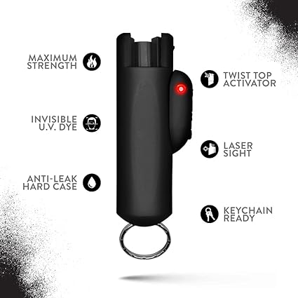 Guard Dog Security Accufire Hard Case Keychain Pepper Spray with Laser Sight