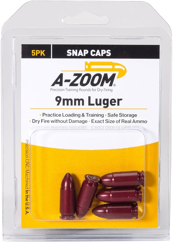 Pachmayr A-Zoom Metal Snap Caps 9mm Luger 5/ct