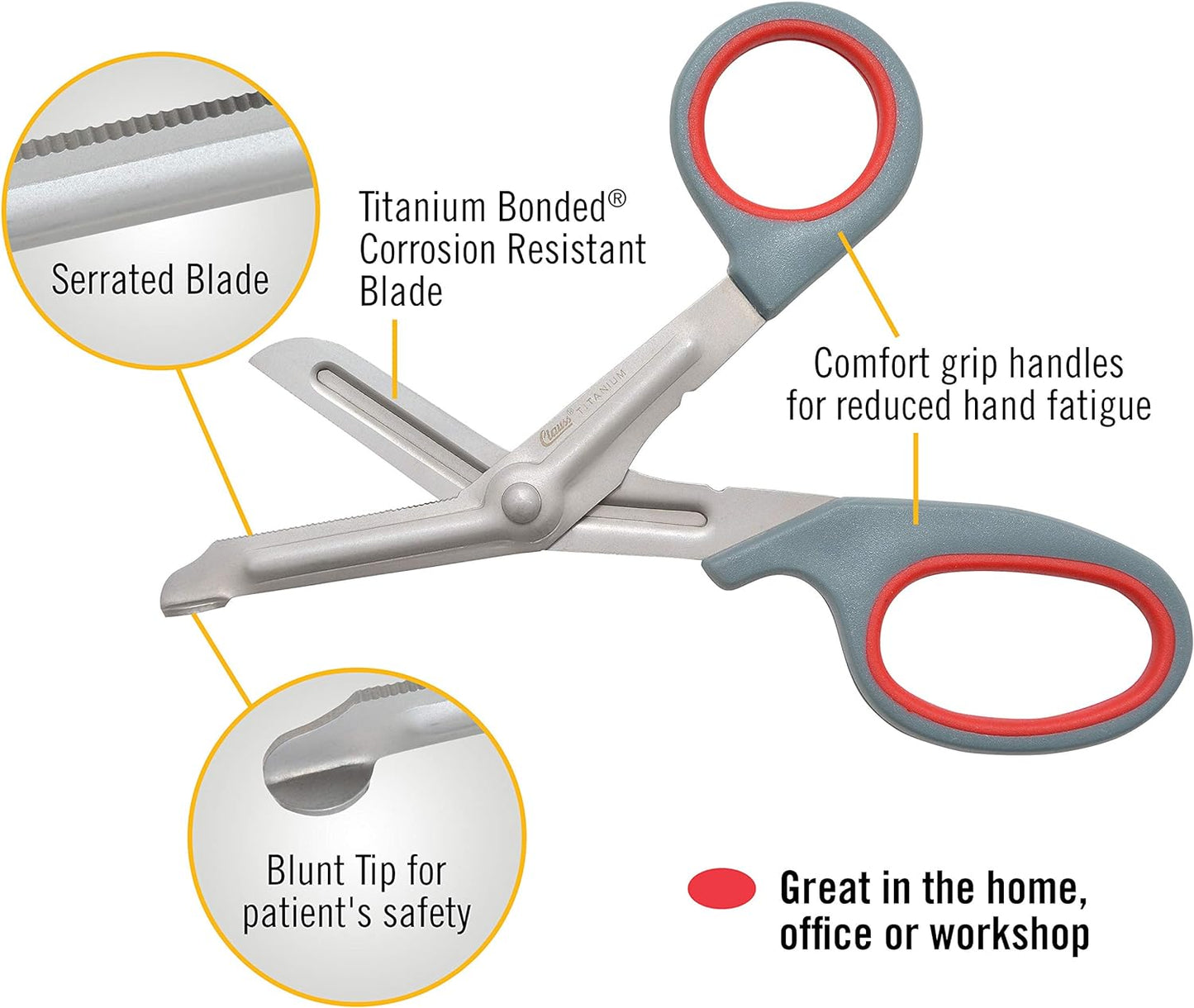 Clauss Titanium Bonded Bent Professional Snips - EMS Shears