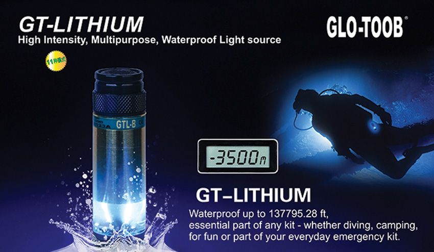 Glo-Toob High Intensity Gear, Signal, & Diving Light - Lithium Series Blue