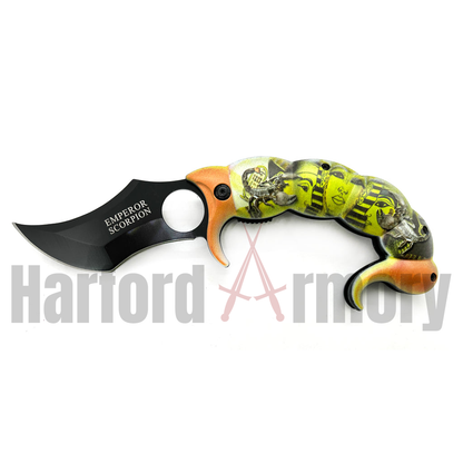 Tiger-USA® Spring Assisted Scorpion Tail Arizona Green and Orange