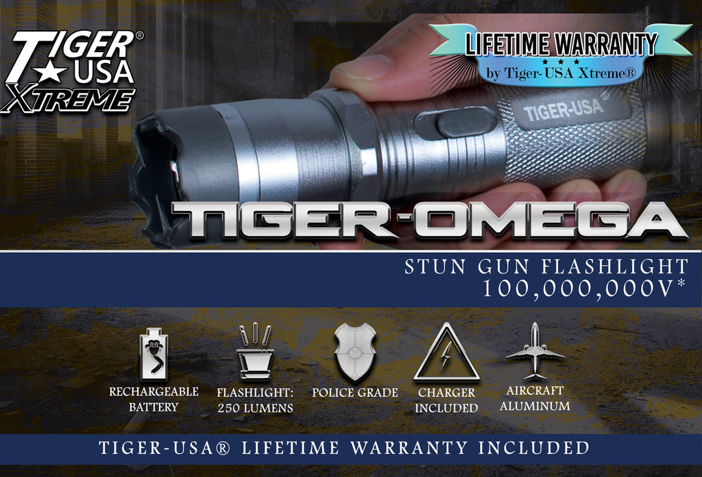 Tiger-USA Xtreme® 100 Mill V Tiger-Omega Stun Gun Flashlight