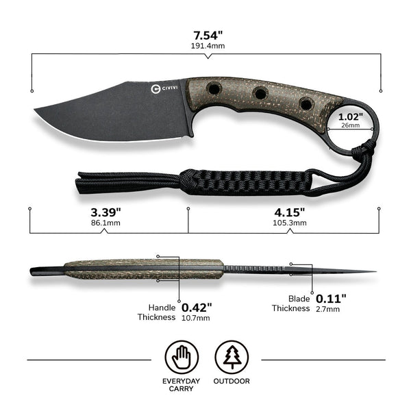 Civivi Midwatch Fixed Blade Green N690 Blade