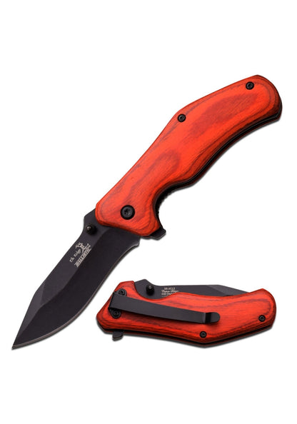 Elk Ridge Red Wood  Spring Assisted Linerlock Knife