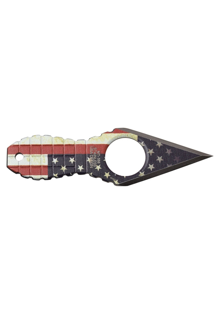 MTech Neck Knife - 4.25" Fixed Blade - American Flag Design