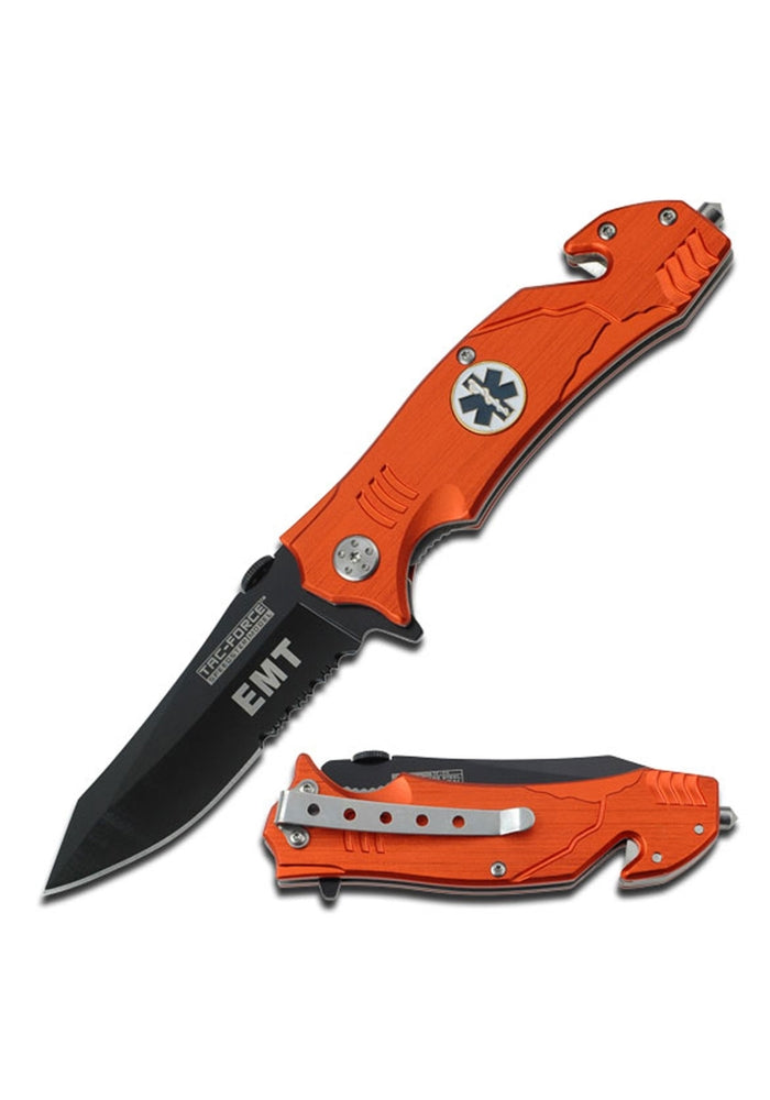 EMT Spring Assisted Rescue Knife - Orange