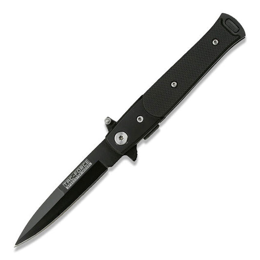 Tac-Force - Tactical Black Stiletto G10 Spearpoint Spring Assisted Knife