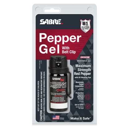 Sabre 1.5 oz Crossfire Pepper Gel w/ Belt Clip