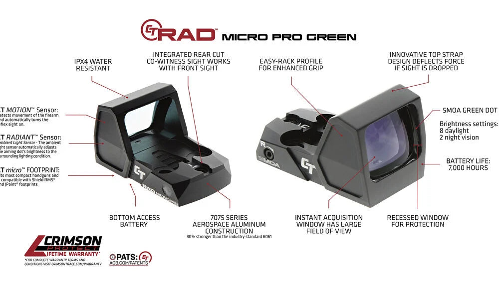 The CT RAD™ Micro Pro (Rapid Aiming Dot) Electronic Sight