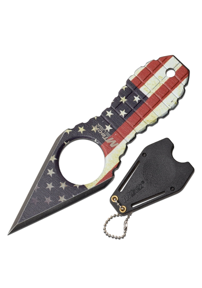 MTech Neck Knife - 4.25" Fixed Blade - American Flag Design