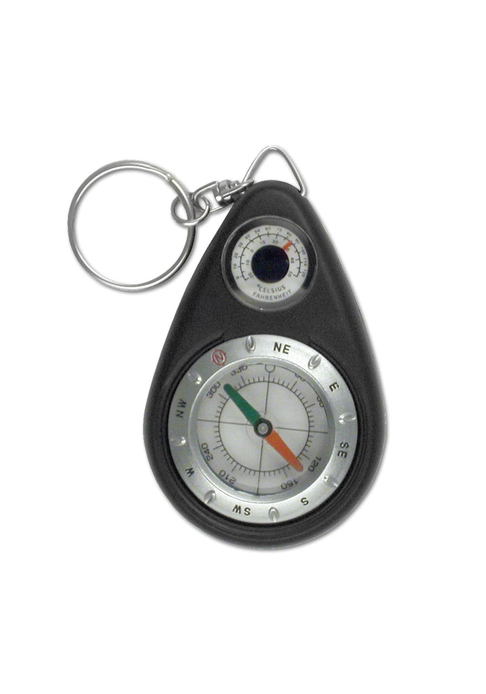 Compass Key Chain with Thermometer