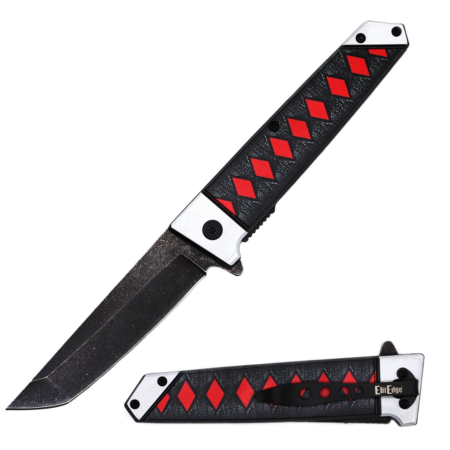 Japanese Style Katana Tanto 9 Inch Spring Assisted Pocket Knife