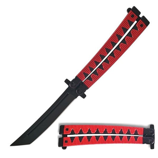 Samurai Japanese Style Tanto Blade Butterfly Knife - 9.75 Inch