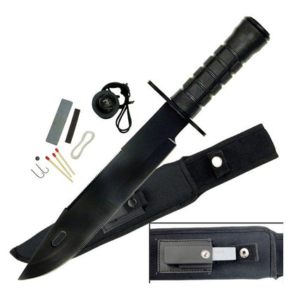 Rambo Hunting Fixed Blade Knife Bowie with Survival Kit