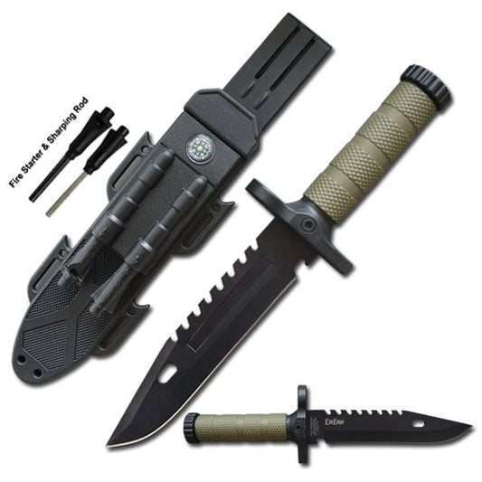 Bowie Outdoor Survival Knife - 12.5" Tactical Hunting Fixed Blade