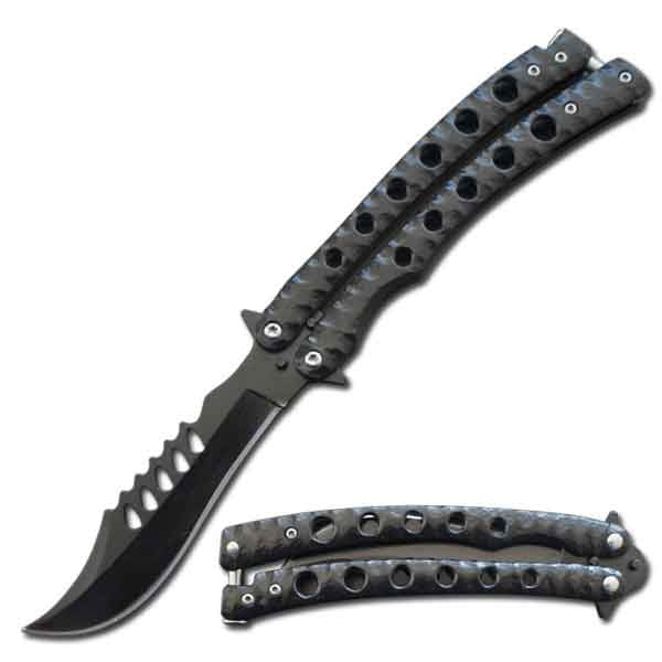 Predator Curved Blade Balisong Knife 5.25" Closed Length