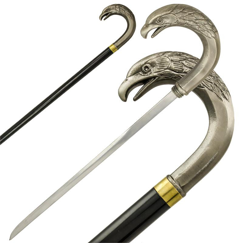 Eagle Handle Walking Cane with Hidden Sword Blade