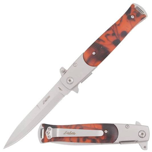 Tiger-USA Spring Assisted Knife Brown Pearl