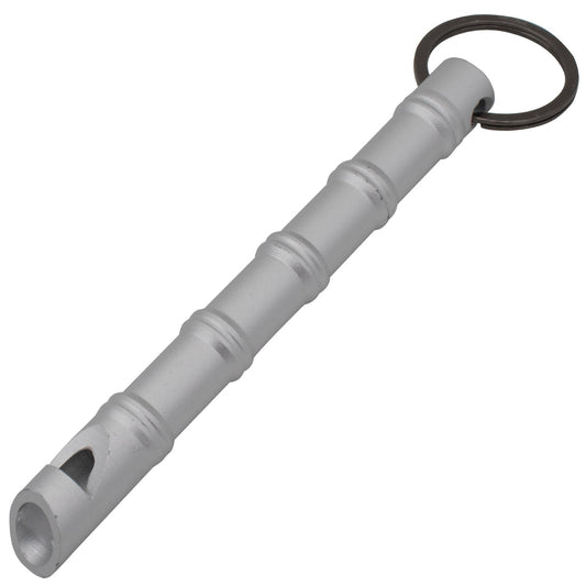 Silver Kubotan Whistle Keychain