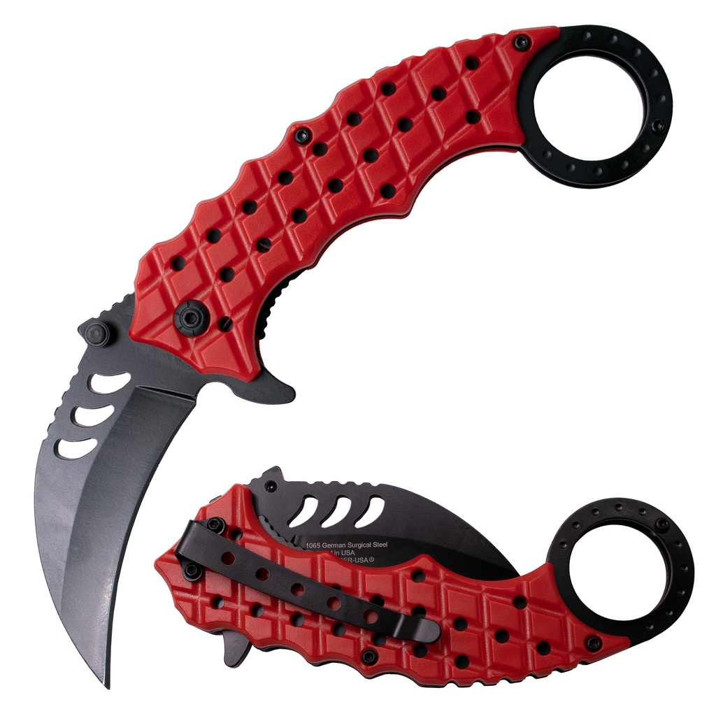 Tiger USA Karambit Style Trigger Assist Knife - RED