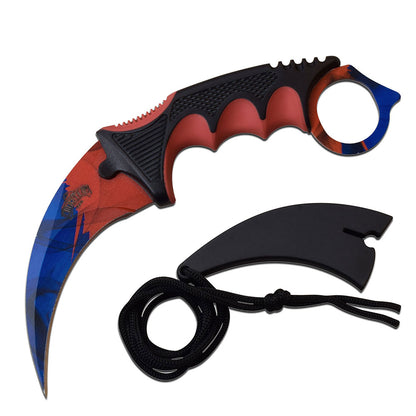 Master USA - Fixed Blade Karambit Knife - Red and Blue