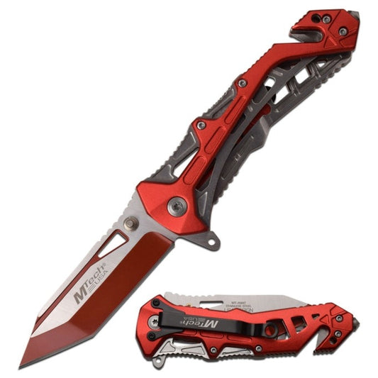 MTech USA - Rescue Spring Assisted Folding Knife Tanto Point