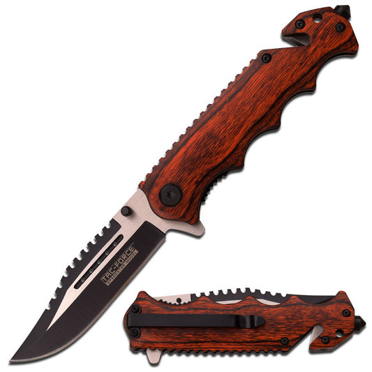 Tac-Force - Pakkawood Rescue Spring Assisted Knife